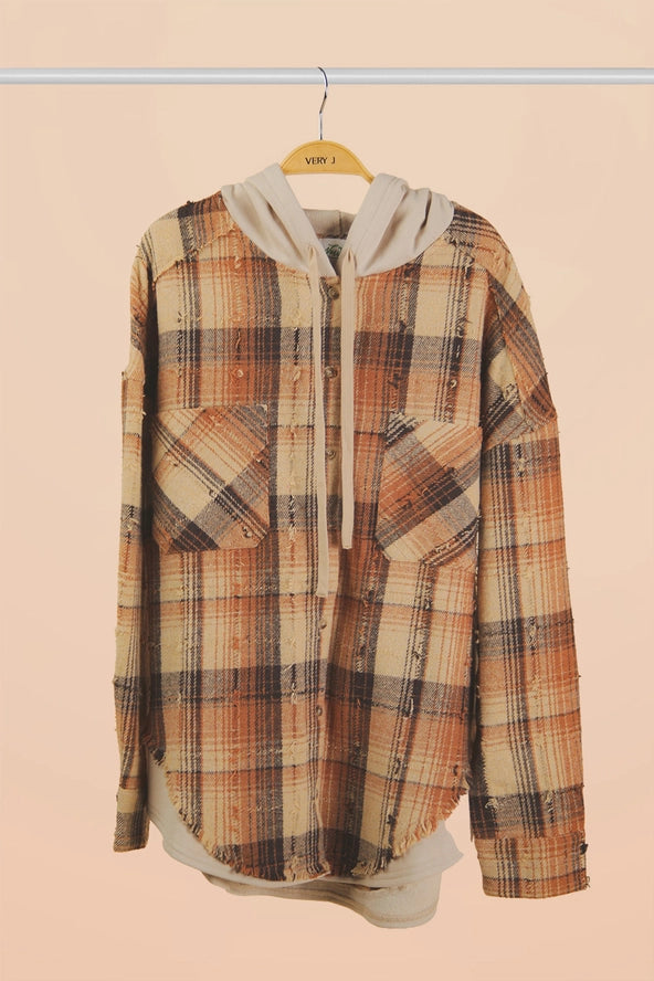 Canyon Plaid Flannel Hooded Jacket