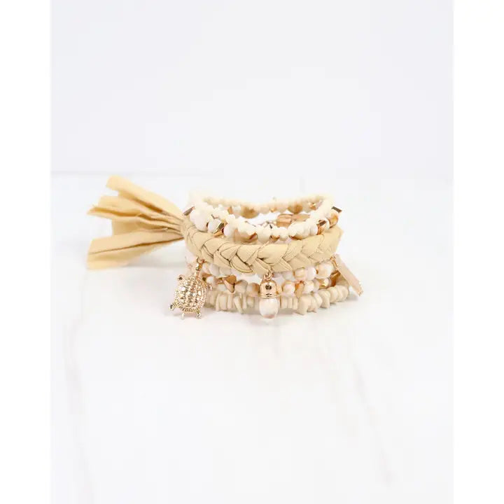 Tiffin Beaded Stretch Bracelet Natural