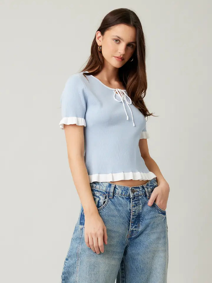 Sweetheart Ruffle Bow Top