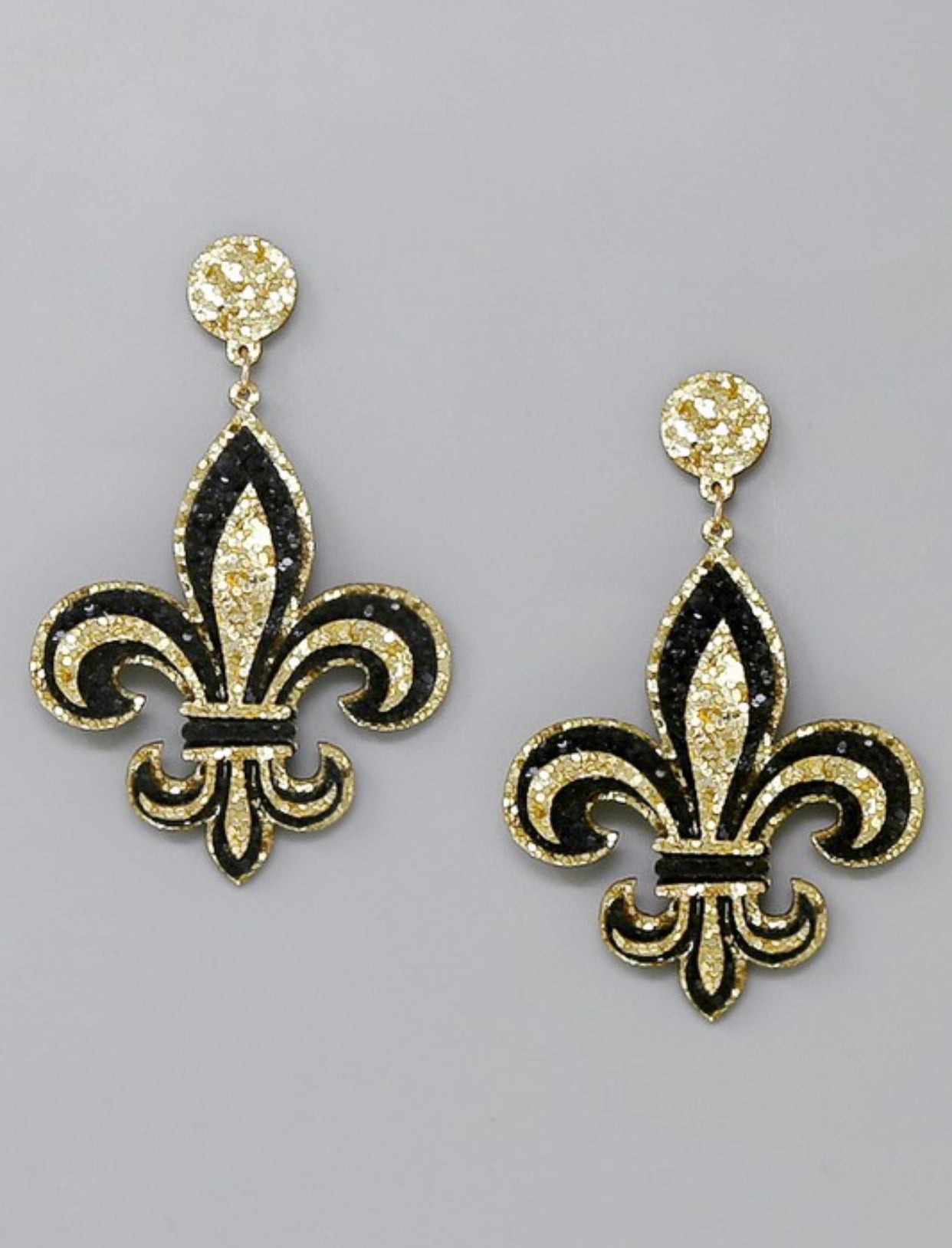 Fleur De Lis Glitter Earrings