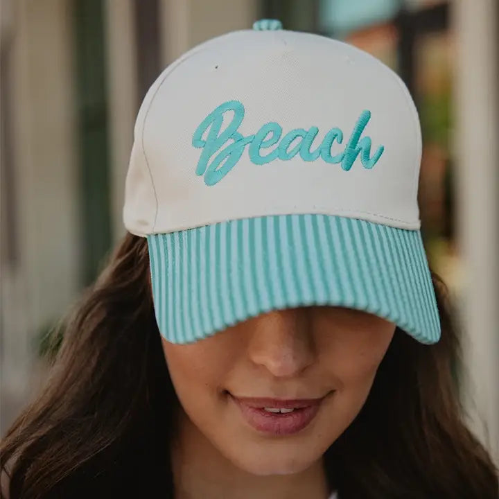 Beach Cursive Two-Toned Trucker Hats