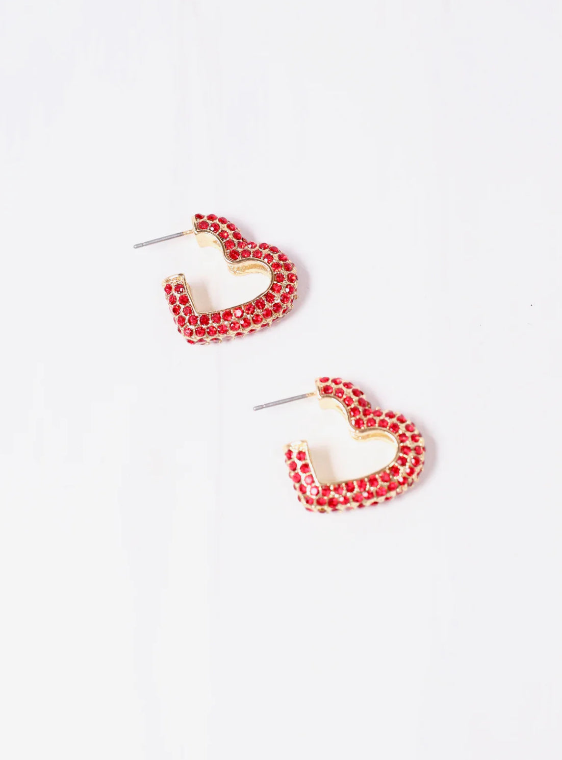 Larkle Heart Hoop Earring Red