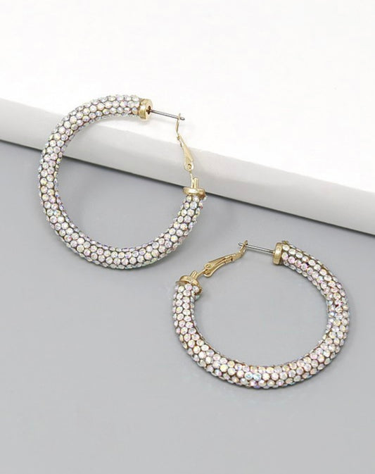 Rhinestone Hoop Earrings