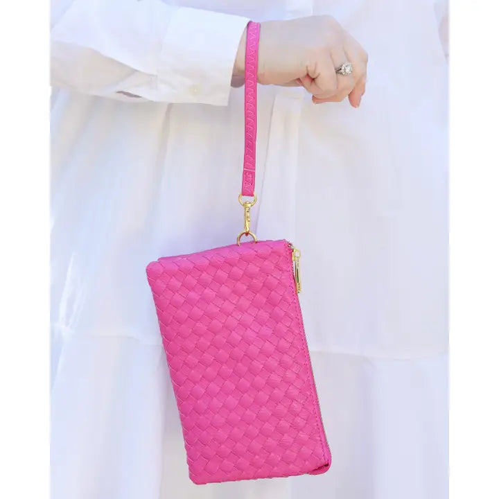 Liz Crossbody Bag Woven Hot Pink