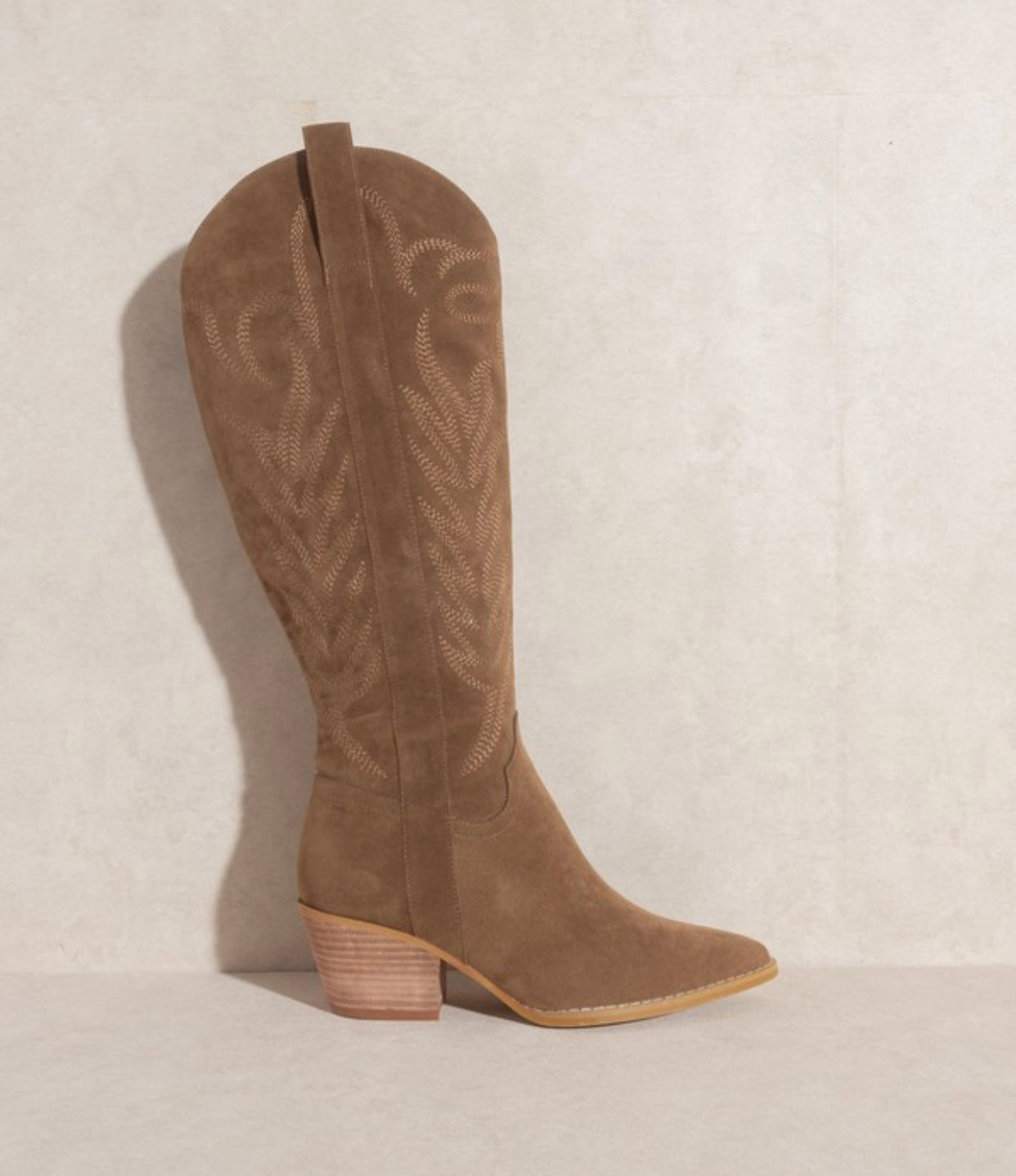 Samara Embroidered Brown Tall Boot