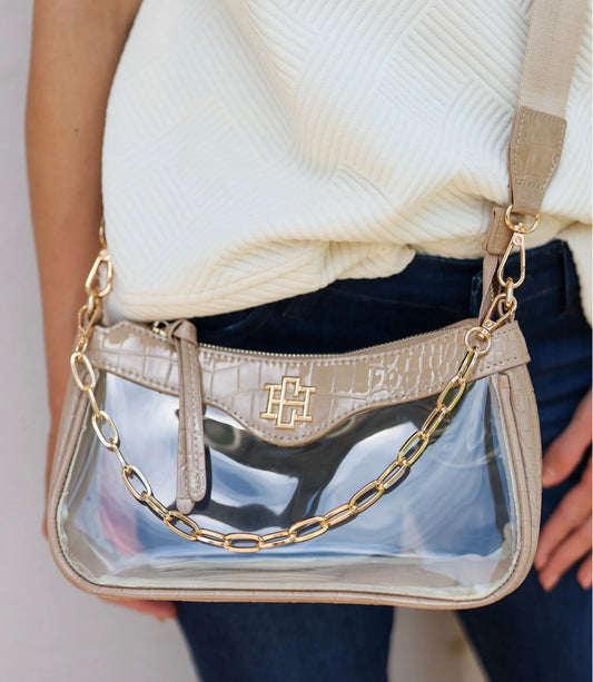 Cassidy Patent Taupe Crossbody