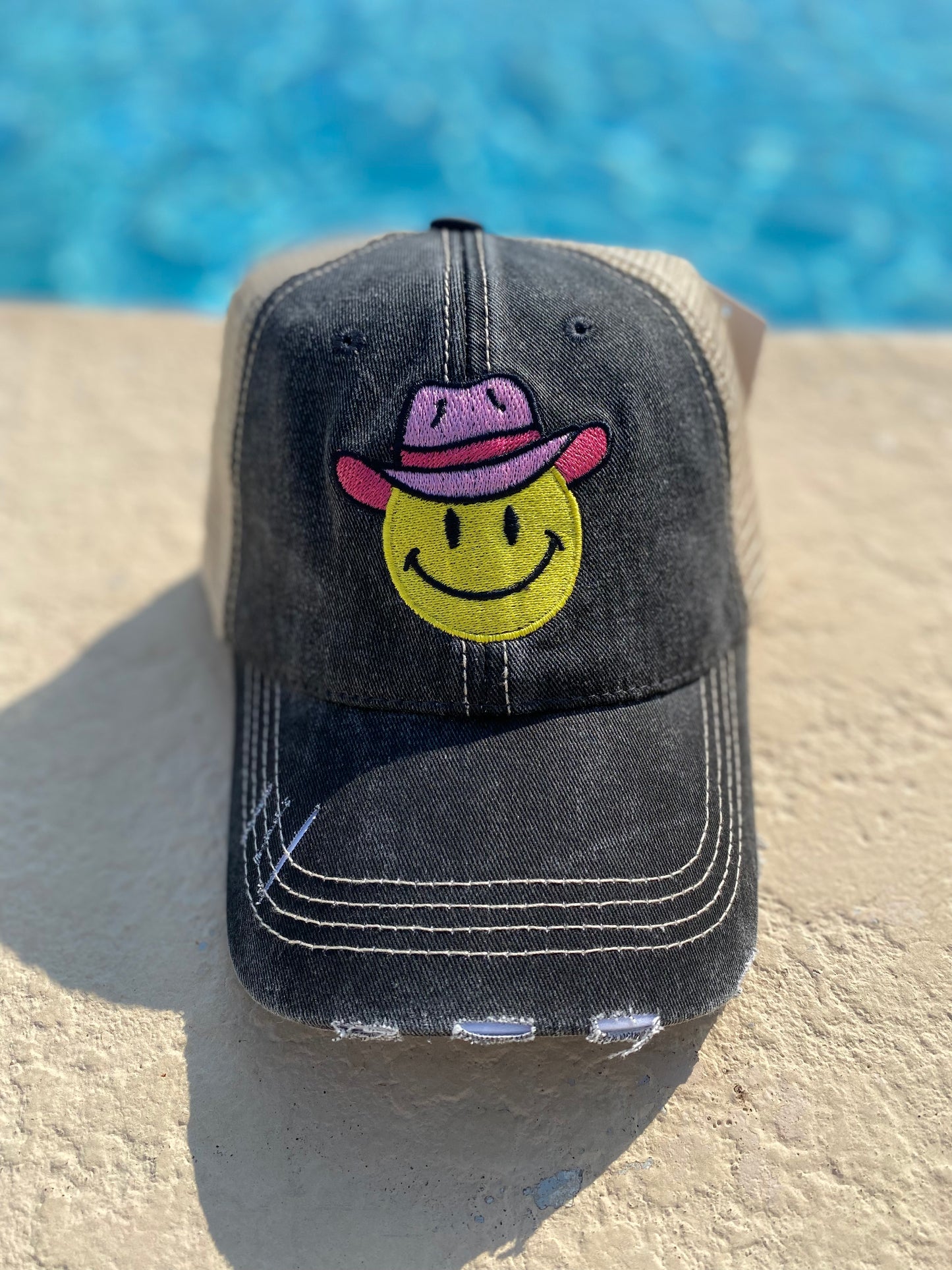 Cowboy Happy Face Vintage Hat