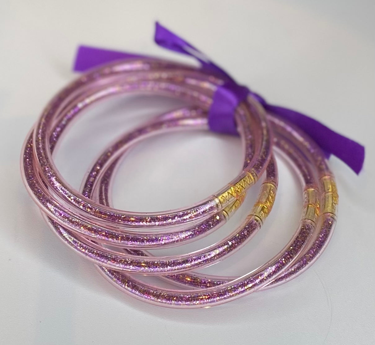 Purple Glitter Jelly Bracelets