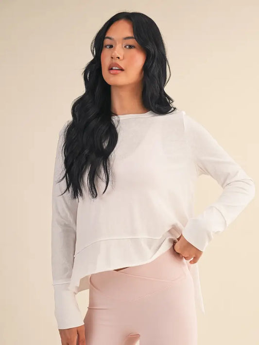 Cotton Slub Long Sleeve Layering Top