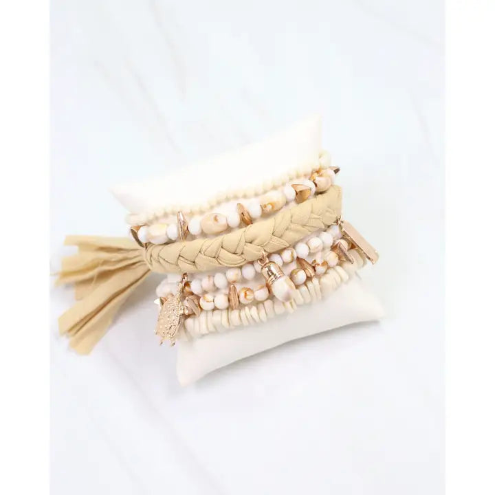 Tiffin Beaded Stretch Bracelet Natural