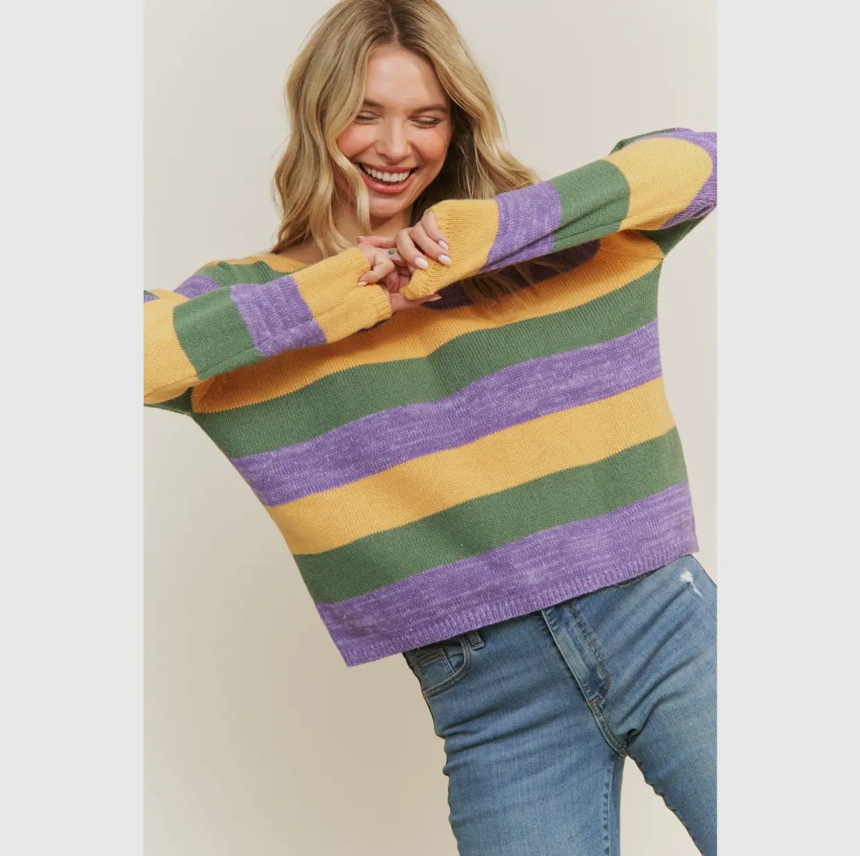 Mardi Gras Stripe Pullover