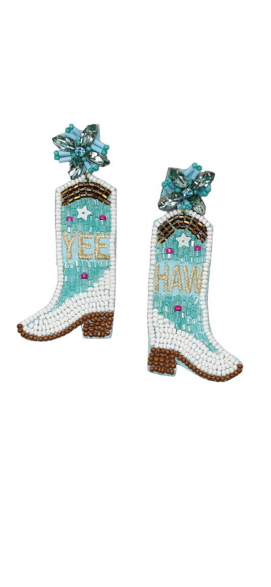 Turquoise Cowboy Boot Earrings