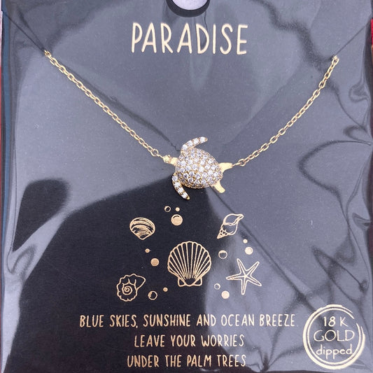 Turtle Cz Necklace