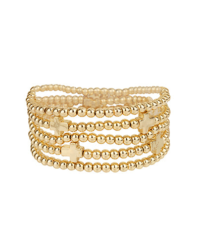5 Row Cross & CCB Stackable Bracelet