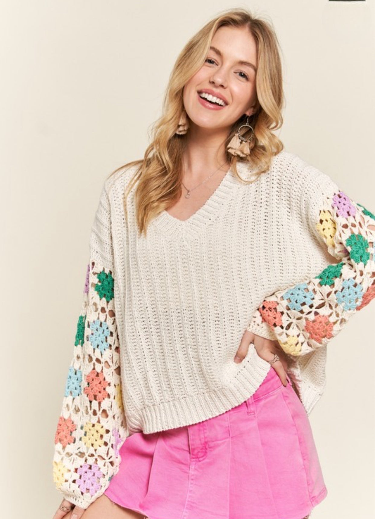 Multicolor Sleeve Sweater