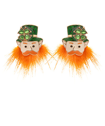 Leprechaun & Fur PomPom Earrings