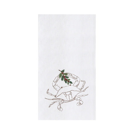 Crab Mistletoe Tea Towel