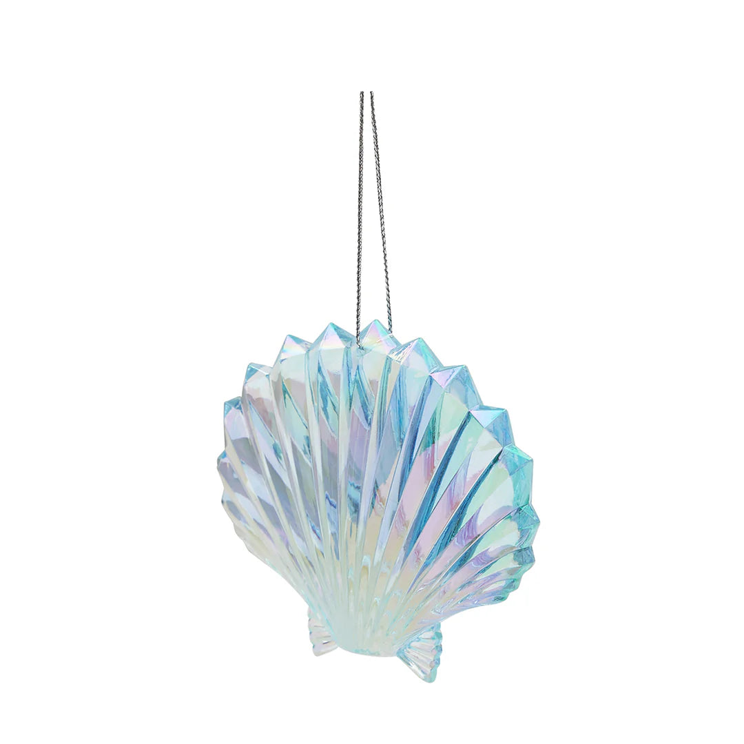 Glitter Shell Glass Ornament
