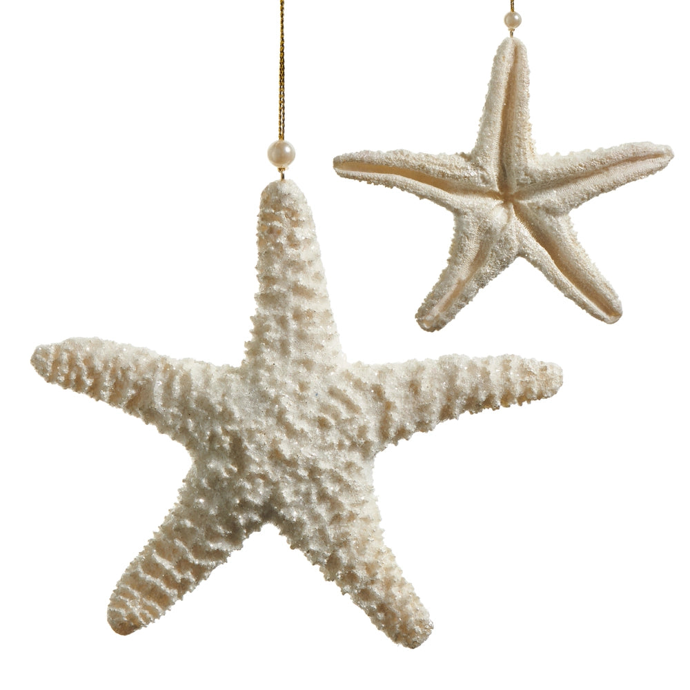 Ivory Glitter Starfish Ornament