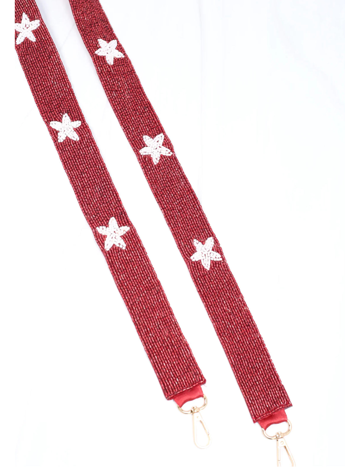 Star Beaded Crossbody Strap Red White