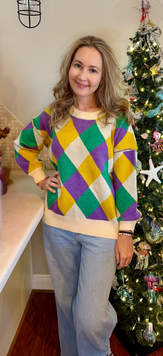 Retro Argyle Dream Sweater