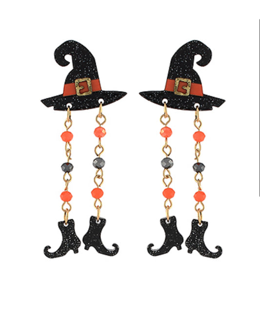 Witch Hat Dangly Earrings