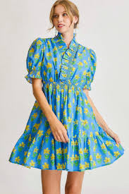 Ruffled Floral Babydoll Dress