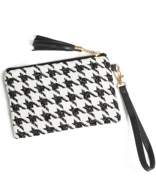 Houndstooth Pouch Bag