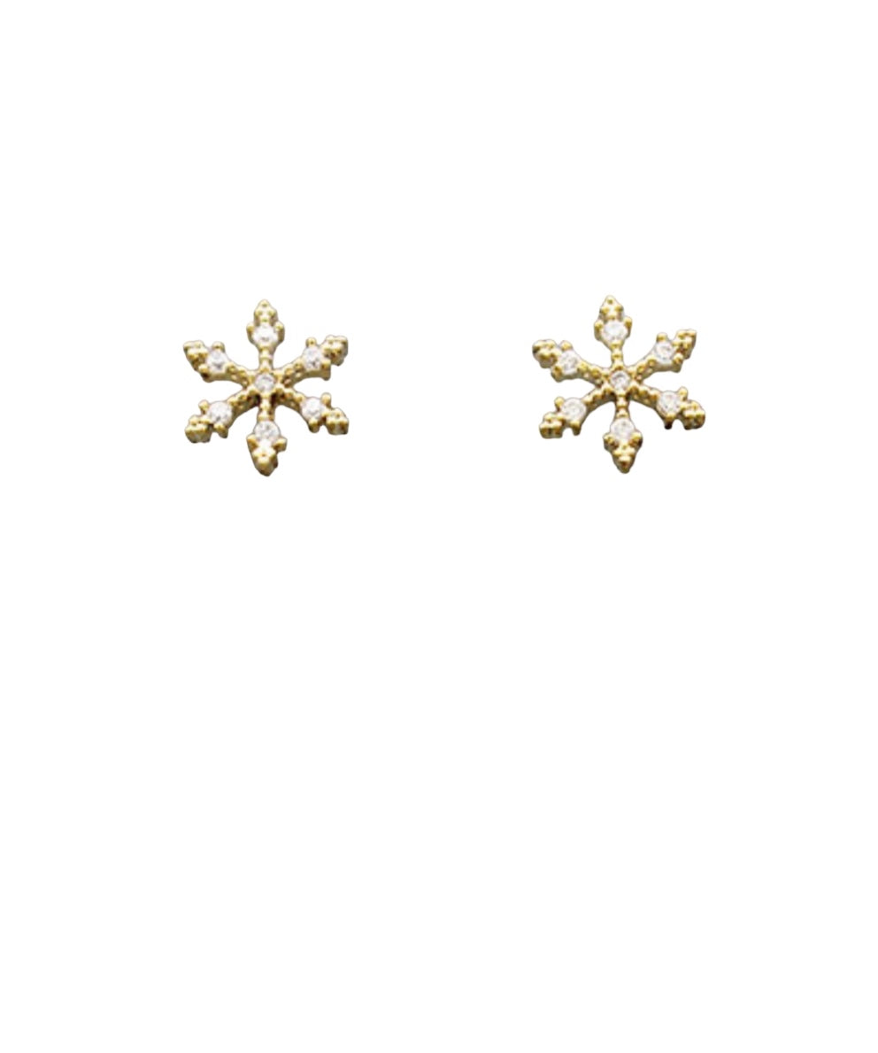 Snowflake CZ Sterling Silver Studs