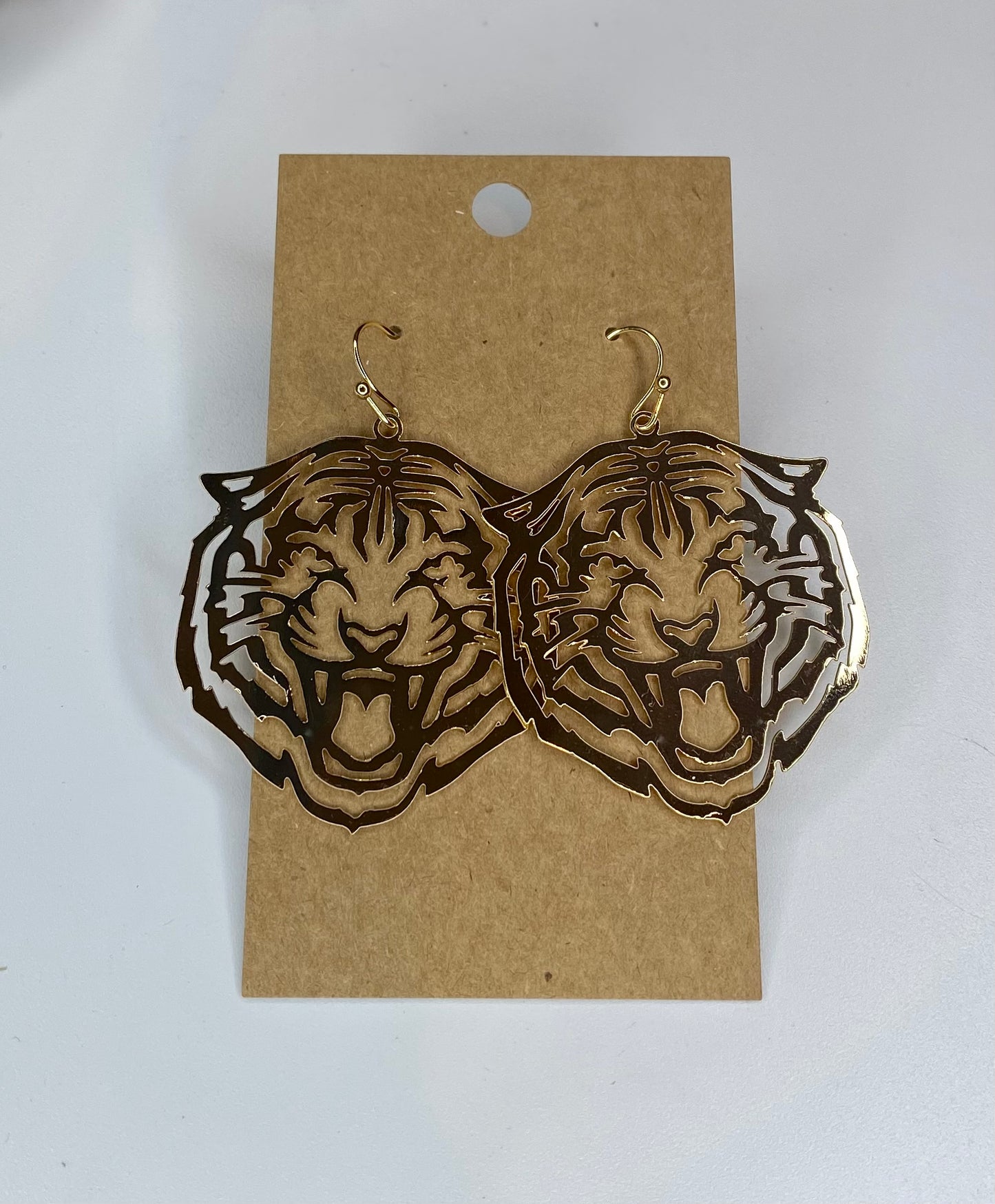 Brass Tiger Filagree Earrings