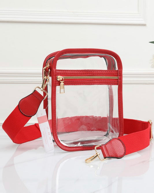 Clear Crossbody Mini Bag Red