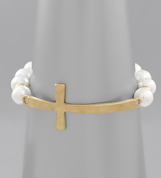 Curved Cross Bracelet