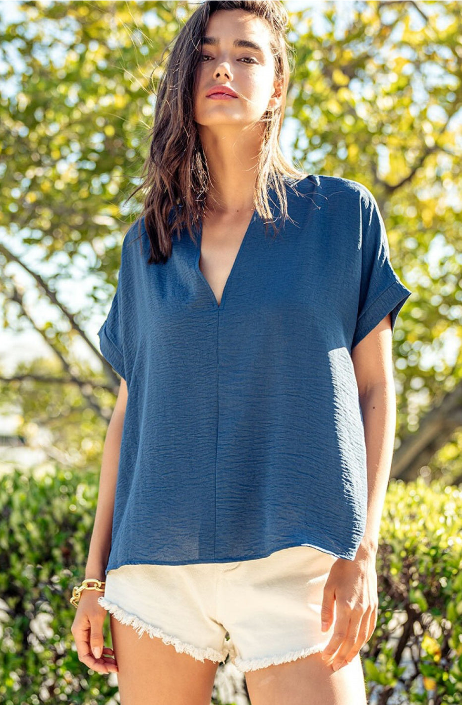 Oversized V Neck Top