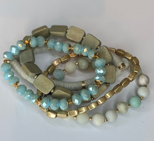 5pc Amazonite Bracelet Set