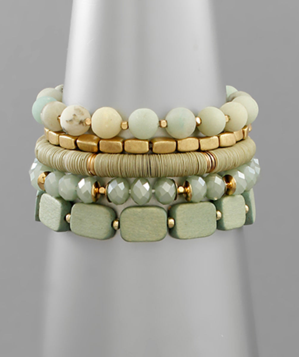 5pc Amazonite Bracelet Set