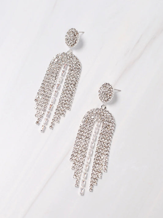 Vienna CZ Fringe Silver Earring