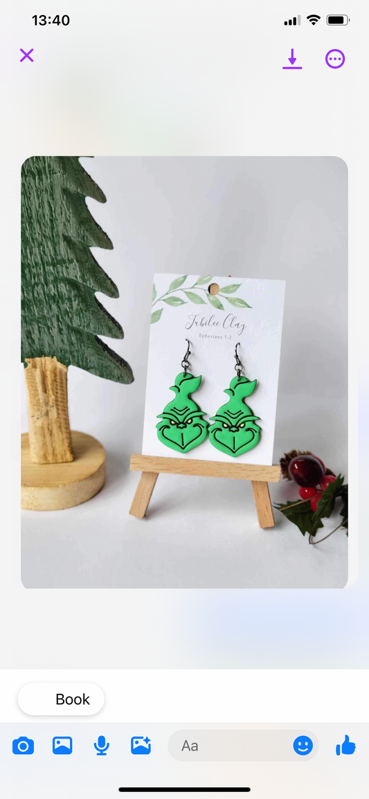 Green Man Earring