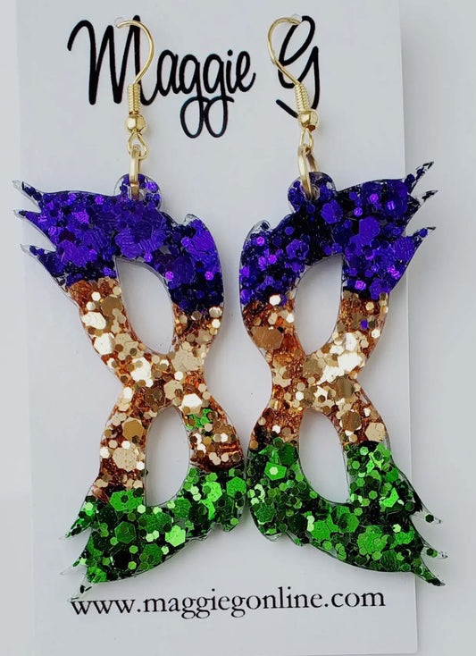 Mardi Gras Mask Laser Cut Earrings