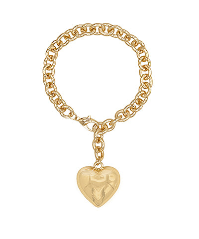 Adjustable Chain Puffy Heart