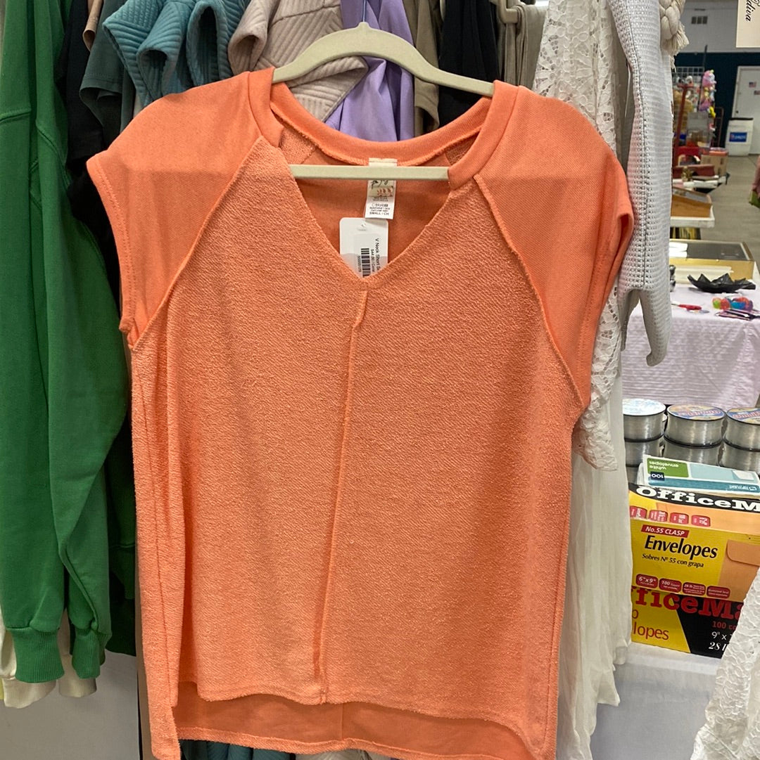 V Neck Short Sleeve Top