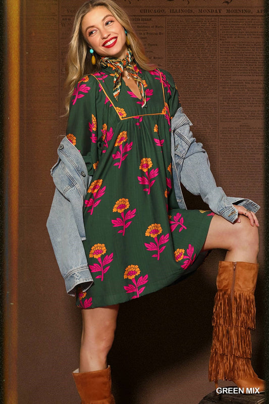 Sunburst Petal Boho Dress