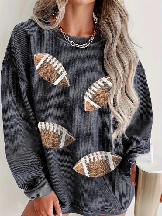 Football Sequin Sweatshirt