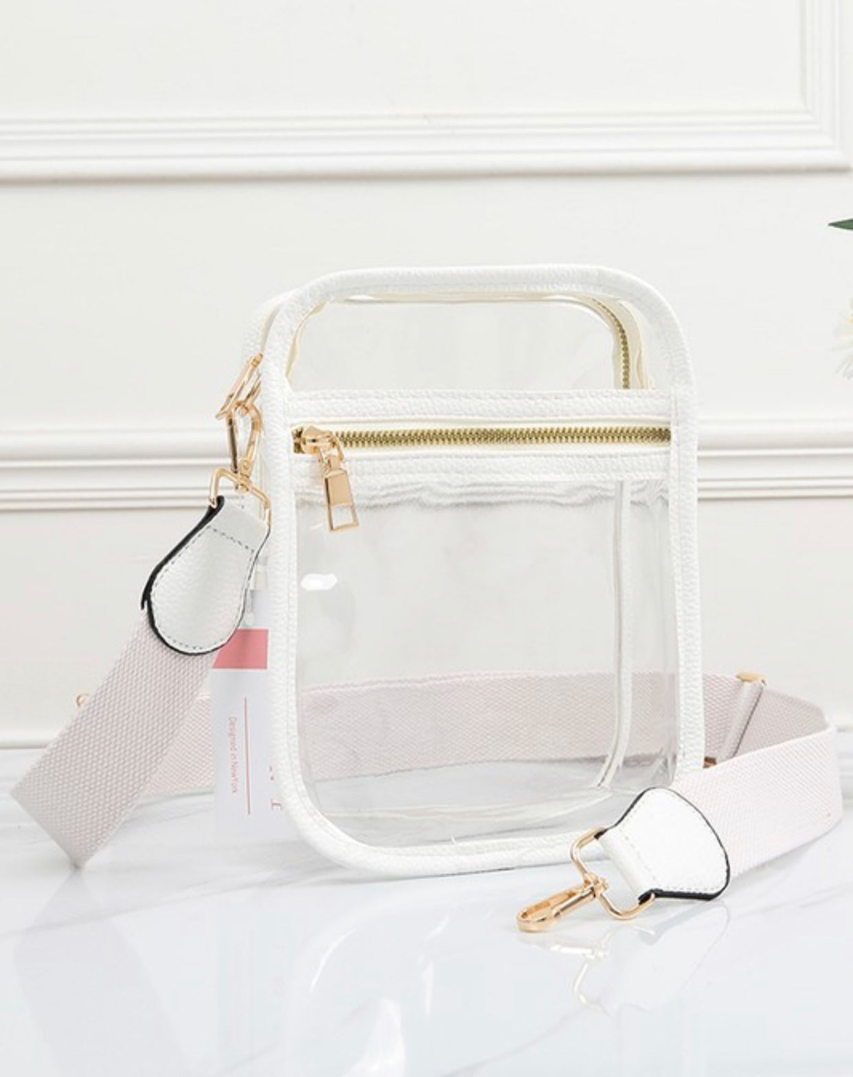 Mini Clear Crossbody Bag White