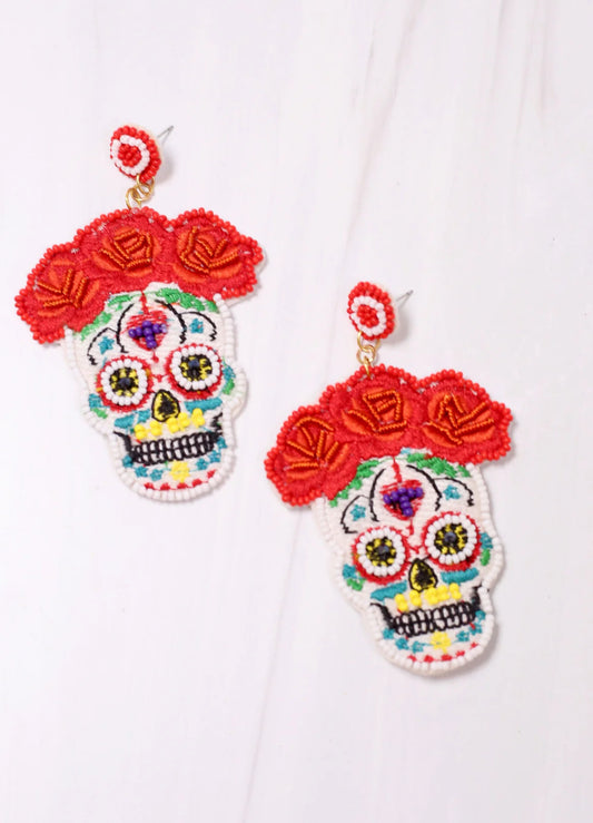 Frida Embellished Skull Earring