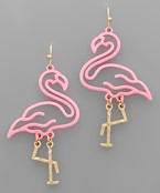 Rubber Coat Flamingo Earrings