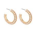 Beads Pearl Textured Hoop Earrings