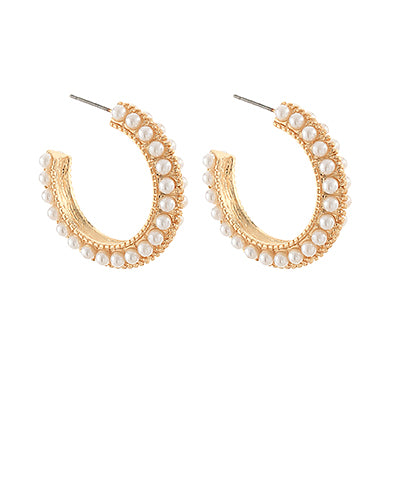 Pearl Hoop Earrings