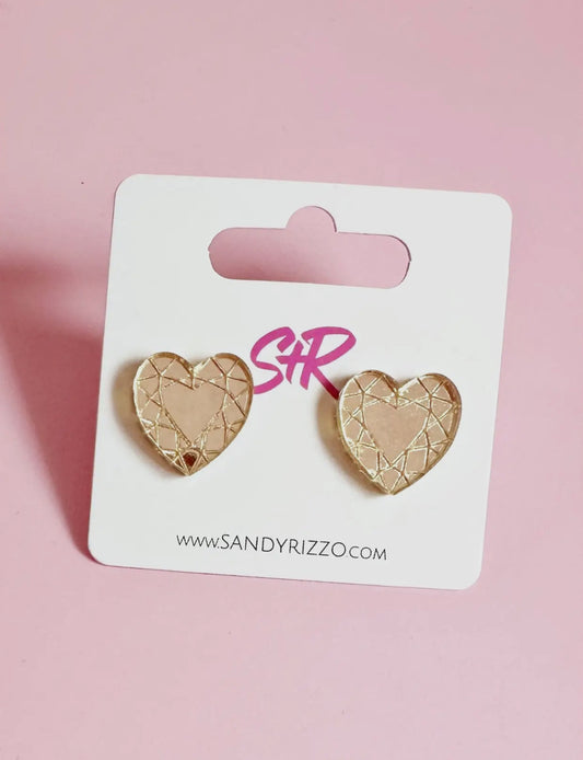 Heart Mirror Stud Earring