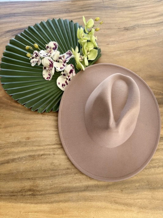 Vegan Felt Panama Hat Taupe