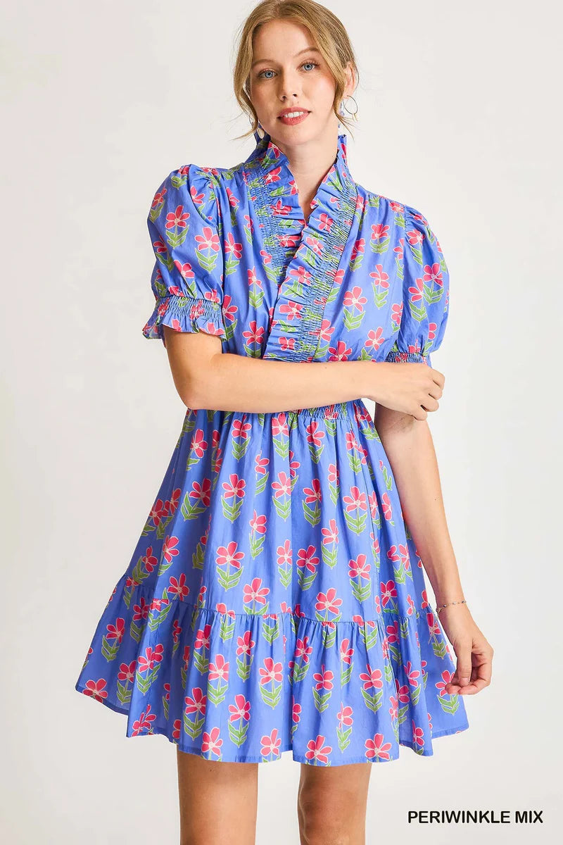 Ruffled Floral Babydoll Dress